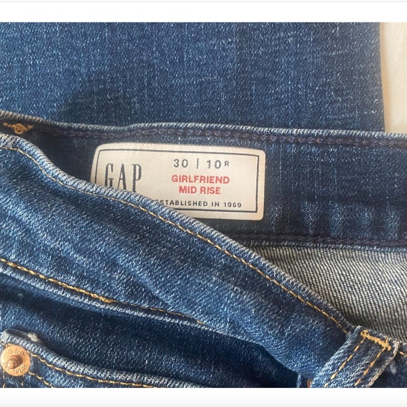 ❤️ Gap Best Girlfriend Jeans Boyfriend blue straight relaxed fit ankle cropped - Picture 6 of 8